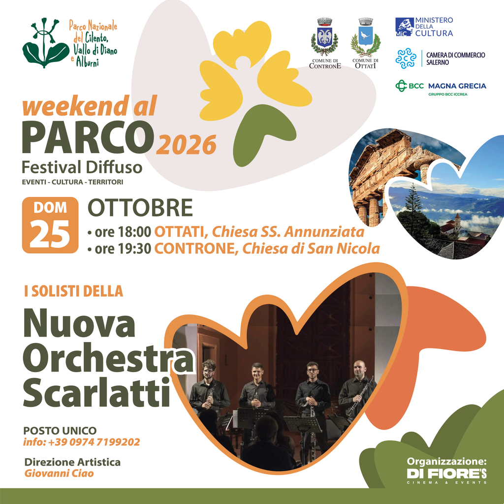 WEEKEND AL PARCO 2026: LA GRANDE MUSICA DE “I SOLISTI DELLA NUOVA ORCHESTRA SCARLATTI” NEGLI ALBURNI