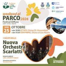 WEEKEND AL PARCO 2026: LA GRANDE MUSICA DE “I SOLISTI DELLA NUOVA ORCHESTRA SCARLATTI” NEGLI ALBURNI